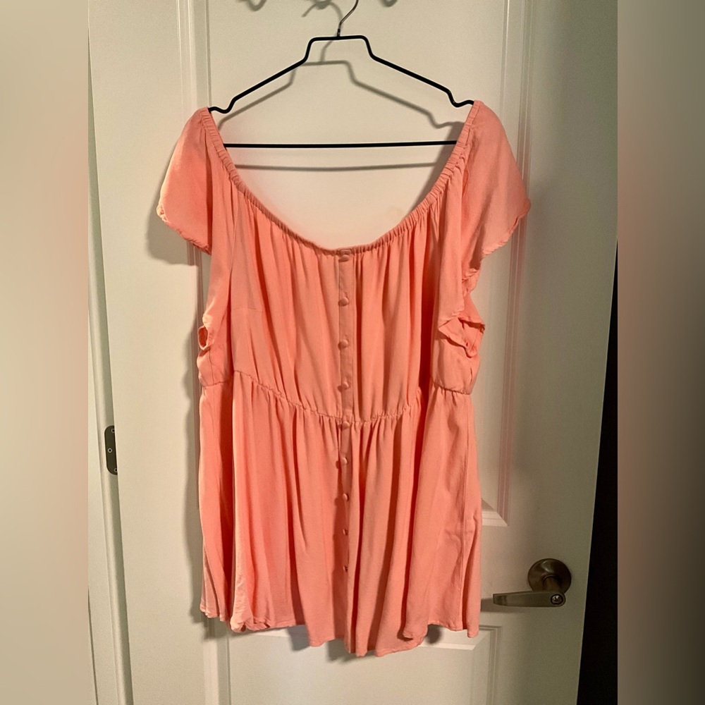 TORRID babydoll pink size 3 plus size tunic short sleeve blouse EUC